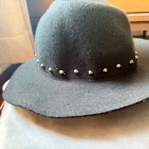 Charming Charlie Black Studded Hat